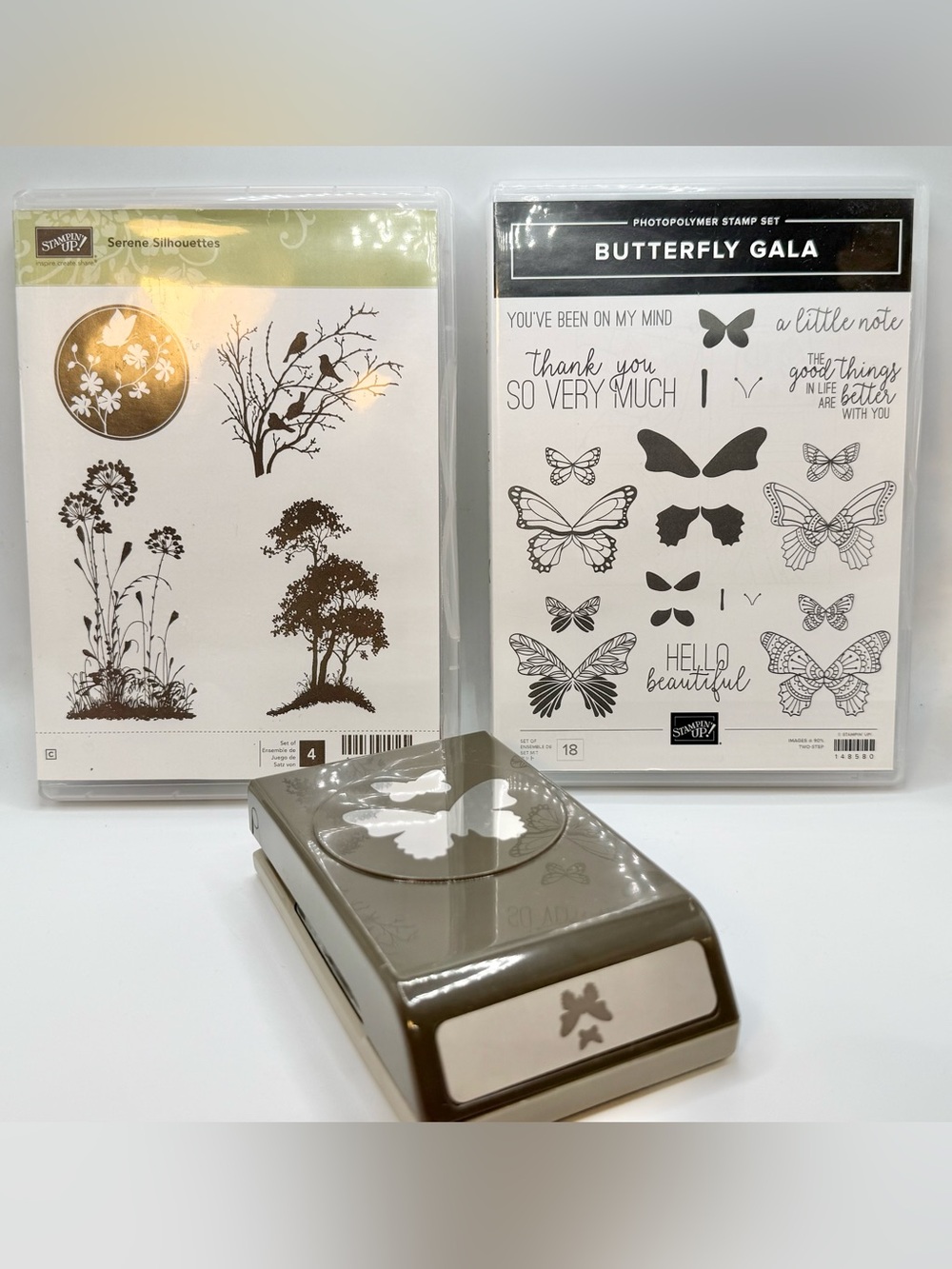 Stampin Up Butterfly Gala Stamp ,serene silhouettes &Butterfly Duet Punch Bundle